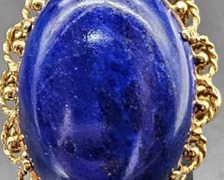 18K Gold w/ Blue Lapis Ring, Size 6, NO CC*