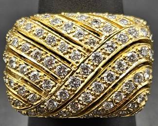 18K Gold w/ 2 CTW Diamond Ring, Size 5.75