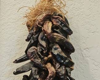 Iron Butterfly Wall Decor w/ Hooks & Dried Chilies