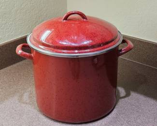 Paula Deen Red Enameled Dutch Oven & Lid