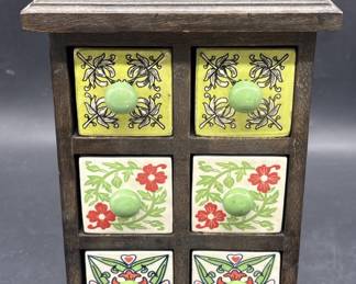 Vintage Kitchen Spice Box w/ 6-Drawers