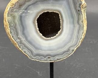 Polished Geode Slab on Stand