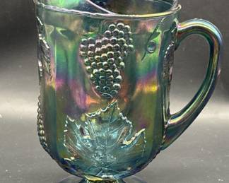 Vintage Carnival Glass Harvest Grape Pitcher
