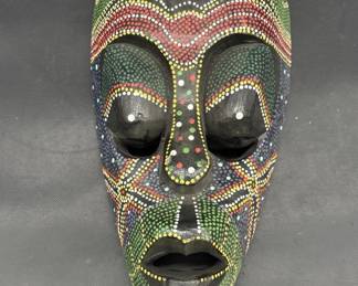 Painted Tribal Mask Wall Decor