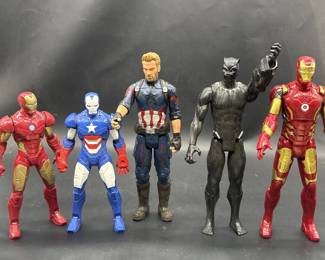 Iron Man, Black Panther, Captain America Action Figures