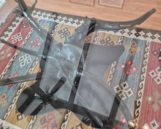 Custom glass top coffee table 4'x5' on ebony tree branch