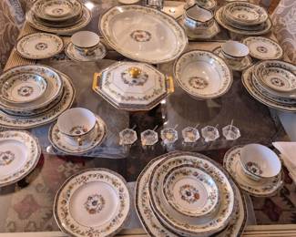 Theodore Haviland china--12 six piece place settings plus service pieces