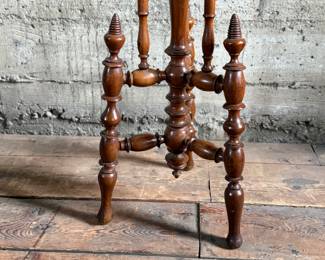 This lot features a Victorian carved mahogany torchere in excellent condition and measures, 37.25” H x 10” W x 10” D.
