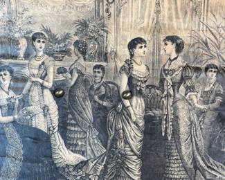 This lot features an antique trunk, most likely an immigrant trunk circa 1890s. The trunk is made of wood and animal hide with a lined paper interior. This trunk measures, 8” H x 21” W x 10.5” D.
