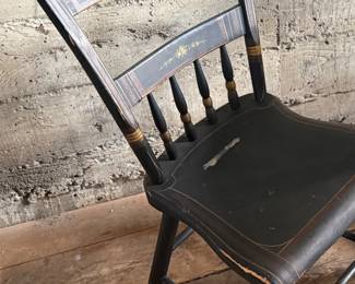 This lot features a collection of Victorian-era items including two chairs, a small table, and a coal scuttle with tools.
