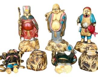 Vintage 5pc Asian Immortal Figurines 
