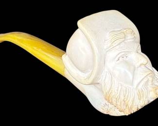Hand Carved Fisherman Meerschaum Pipe 