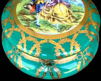 Limoges Style Porcelain Casket Box 