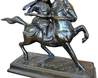 Vintage Bronze Samurai Warrior on Horseback 