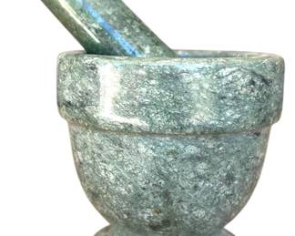 Small Green Marble Mortar Pestle 