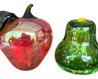 Vibrant Glass Apple Strawberry Pair 