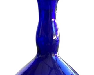 Cobalt Blue Glass Decanter wStopper 