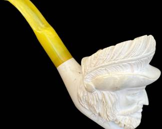 Carved Meerschaum Cavalier Pipe 