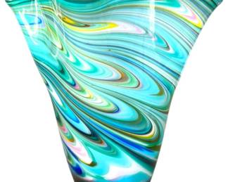 Vibrant HandBlown Art Glass Vase 