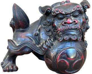 Vintage Asian Foo Dog Guardian Lion Statue 