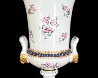 Armorial Porcelain Urn w Griffins II 