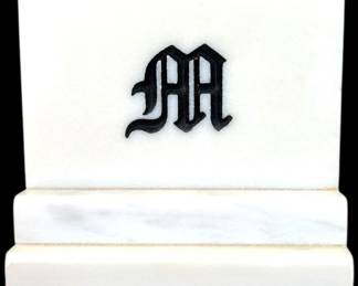 Vintage White Marble Bookend 