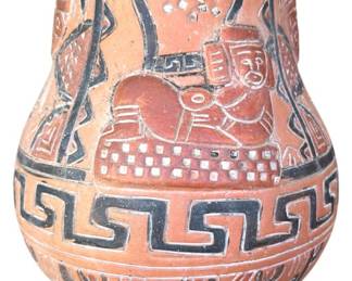 PreColumbian Style Tripod Pottery Vase 