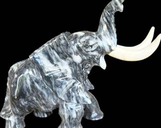 HandCarved Marble Elephant Statue 