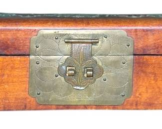 Carved Jade Rosewood Jewelry Box 