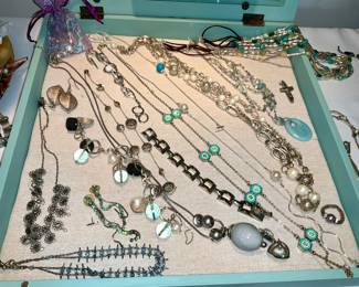 Necklaces, tears, blues, costume jewelry 