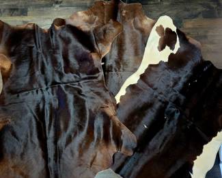 Cow Hide rug, 3 matching