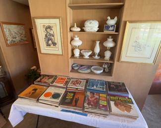 Hummel Lithograph Prints, Vinyl Records, Milk Glass and more!