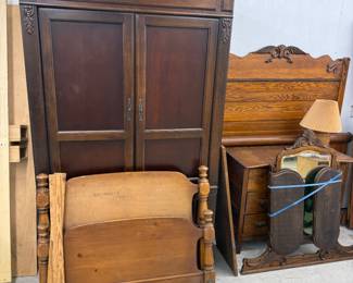 Twin bed, tv cabinet , full bed and dresser and mirror set