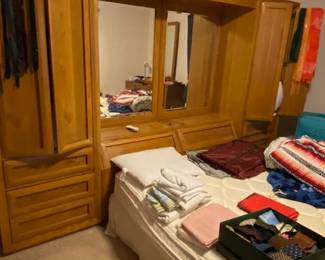 Mid Century bed headboard, 3 pieces