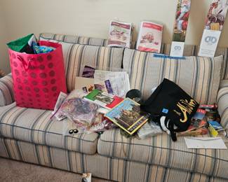 Sorry I was too lazy to take everything off of this very nice sleeper sofa in the craft room SUNDAY PRICE $50