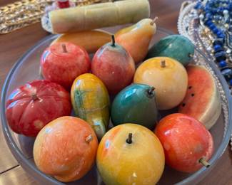 Vintage Italian marble fruit