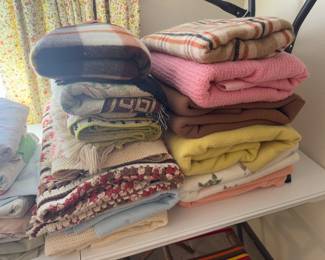 A variety of blankets