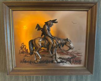 Unique vintage western copper art