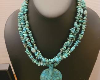 Navajo Indian hand made turquoise necklace