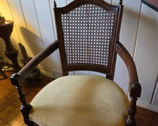 Pair of caned back chairs