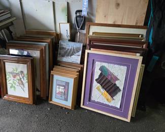 Many pictures and frames