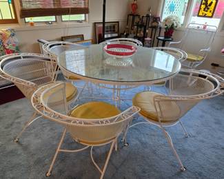 Iron patio table and chair set