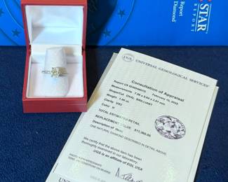 NEW in box 14K & Diamond engagement ring with appraisal paperwork 