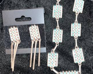 Zuni Sterling & Turquoise Petit point set