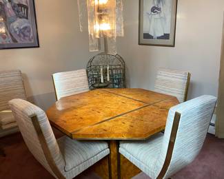 Vintage Roche Bobois Burl Walnut Dining Table by Jean Claude Mahey