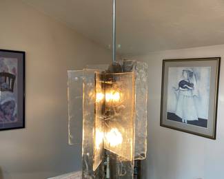 Carlo Nason MCM Morano Glass Pendant Light Fixture