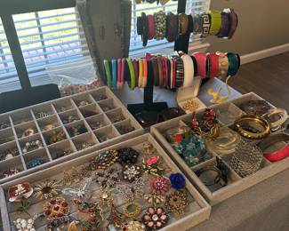 Vintage brooches , necklaces, bracelets, bangles , costume, signed, 