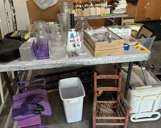 Ice chests, rockers, vases, planters, drawer pulls,brackets, gardening tools,