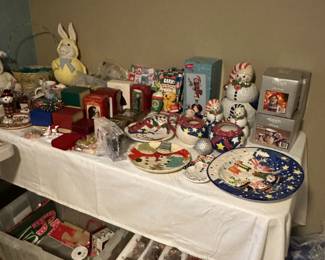 Christmas decor , ornaments , trees, nativity , wrap, stationary , bags, tree skirts, hallmark, pier one ornaments, Easter and Halloween 