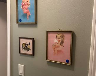 Vintage art work and crewel 